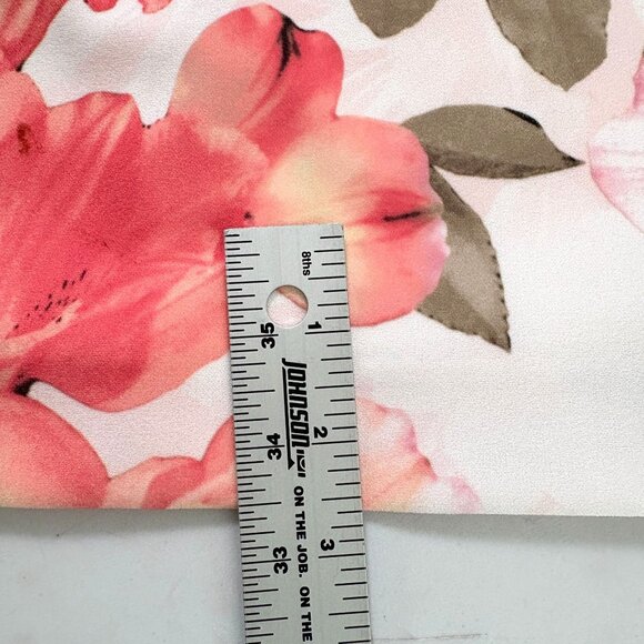 Calvin Klein Sheath Dress Women 12 Pink Floral Pearl Accent Neckline Sleeveless - Picture 12 of 12